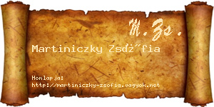 Martiniczky Zsófia névjegykártya